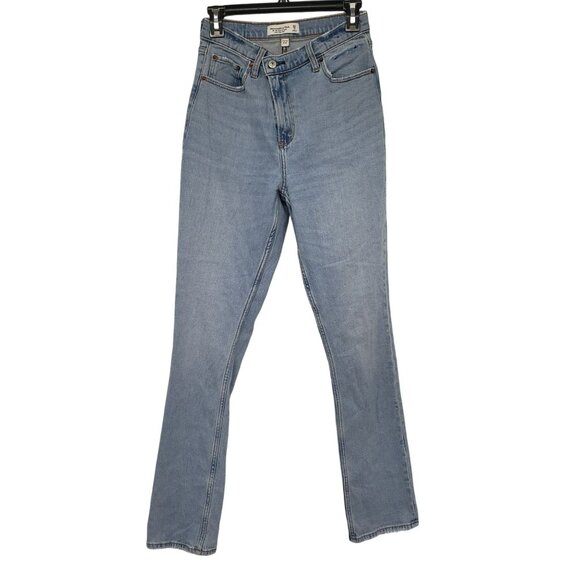 Abercrombie & Fitch Curve Love 90s Slim Straight Ultra High Rise 26 2 Long Blue - Picture 1 of 11
